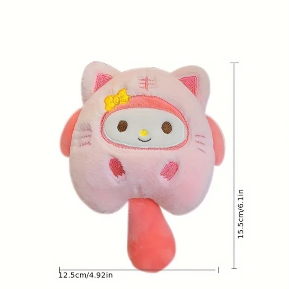 Hello Kitty Kuromi Doll Sanrio Anime Plush Stuffed Toy Ring Bag Backpack Charm - Picture 2 of 2